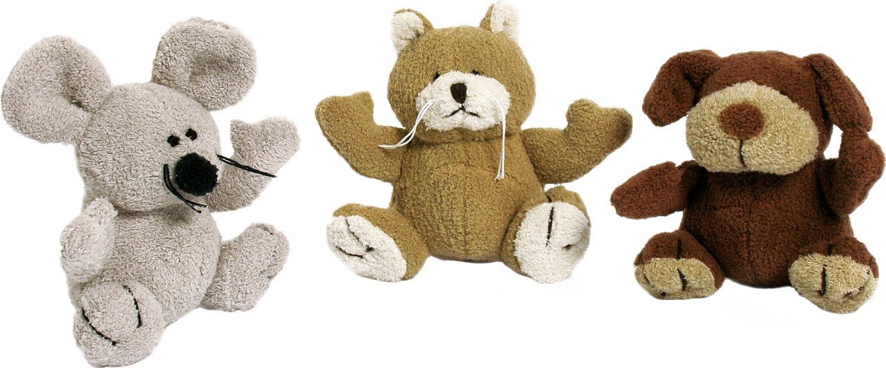 FL 45986 Pluche hond- kat-muis 12cm