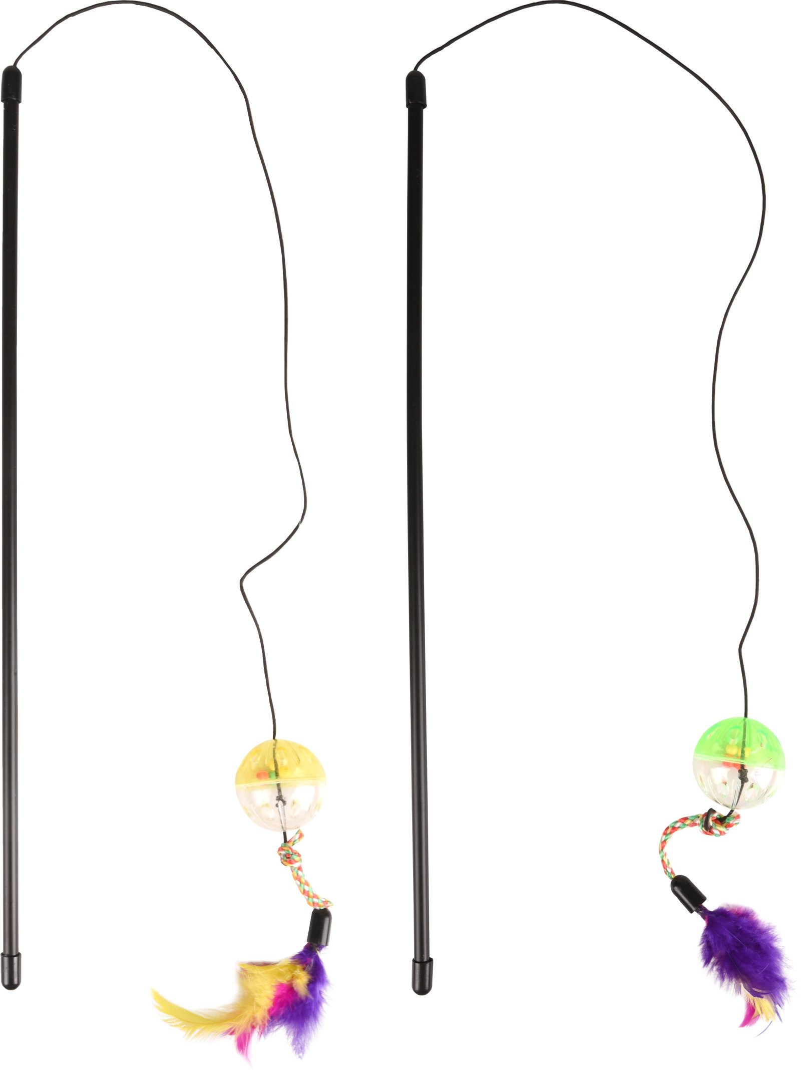 FL 46244 Cat dangler ball7fearhers 50cm