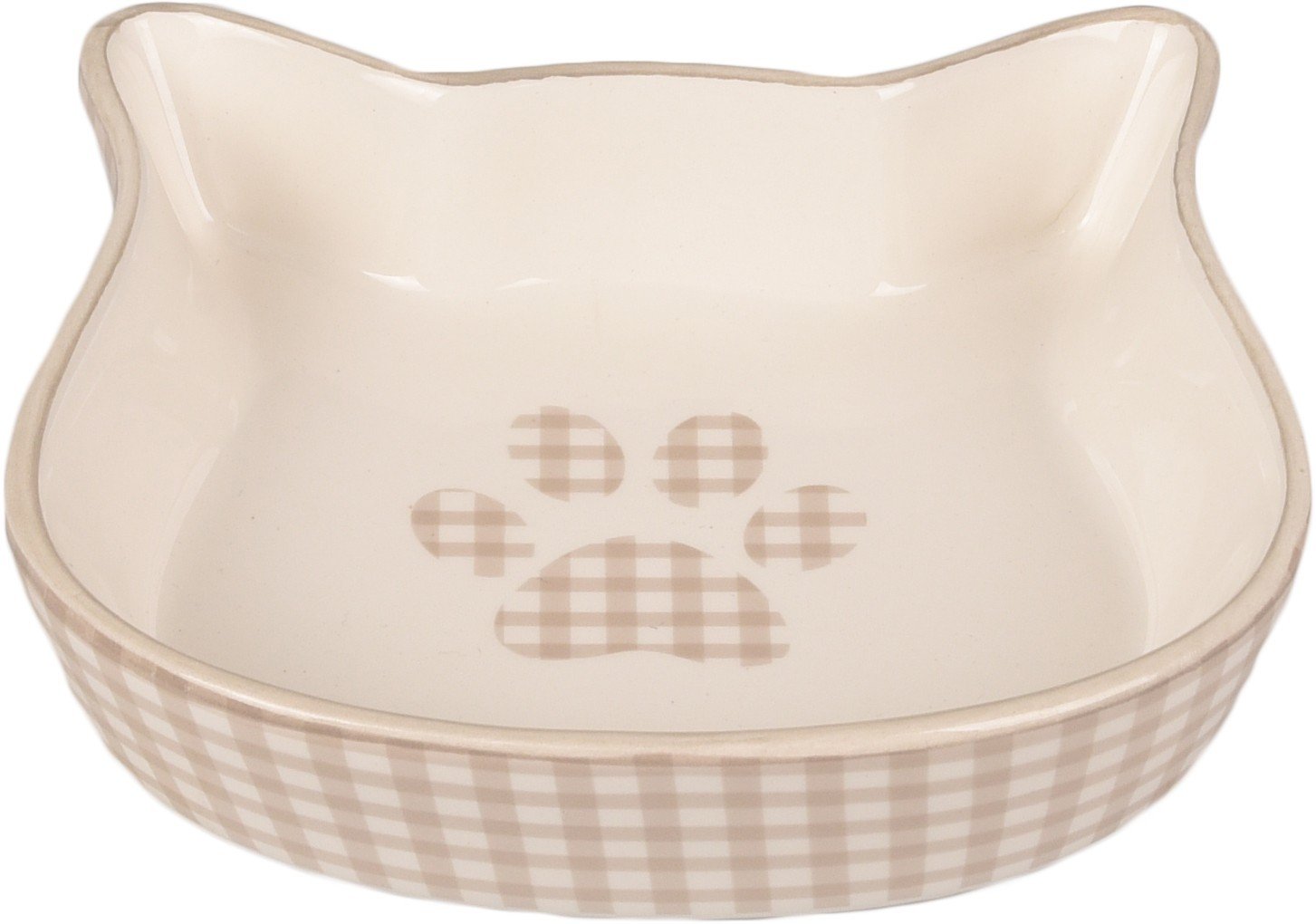 FL 560694 FEEDING BOWL CAT MYLO CERAMIC CAT FACE BEIGE-WHITE 220ML 12,5CM