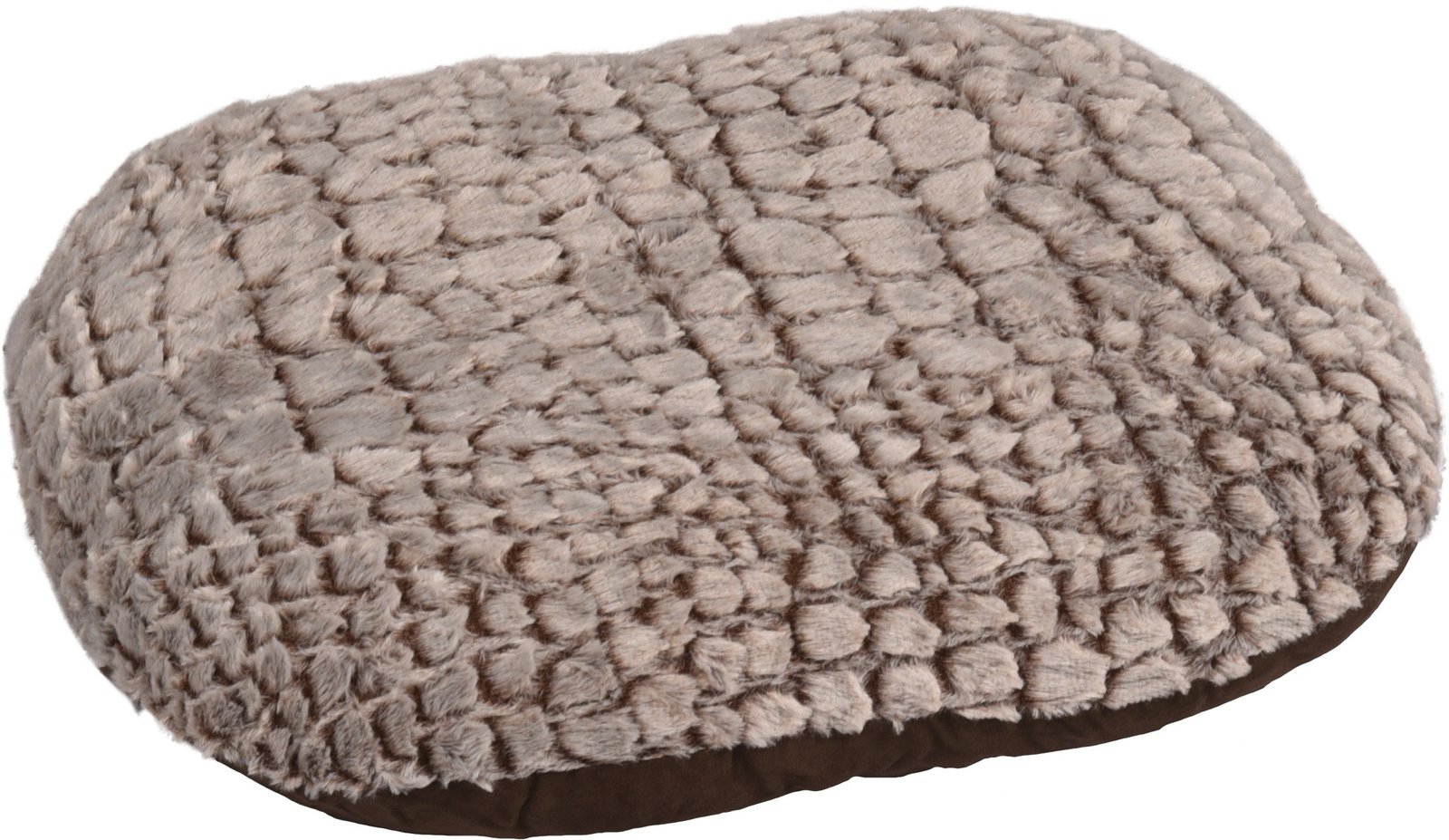 FL 519164 CUSHION SNOOZZY OVAL+ZIPPER BROWN 60x50x8CM