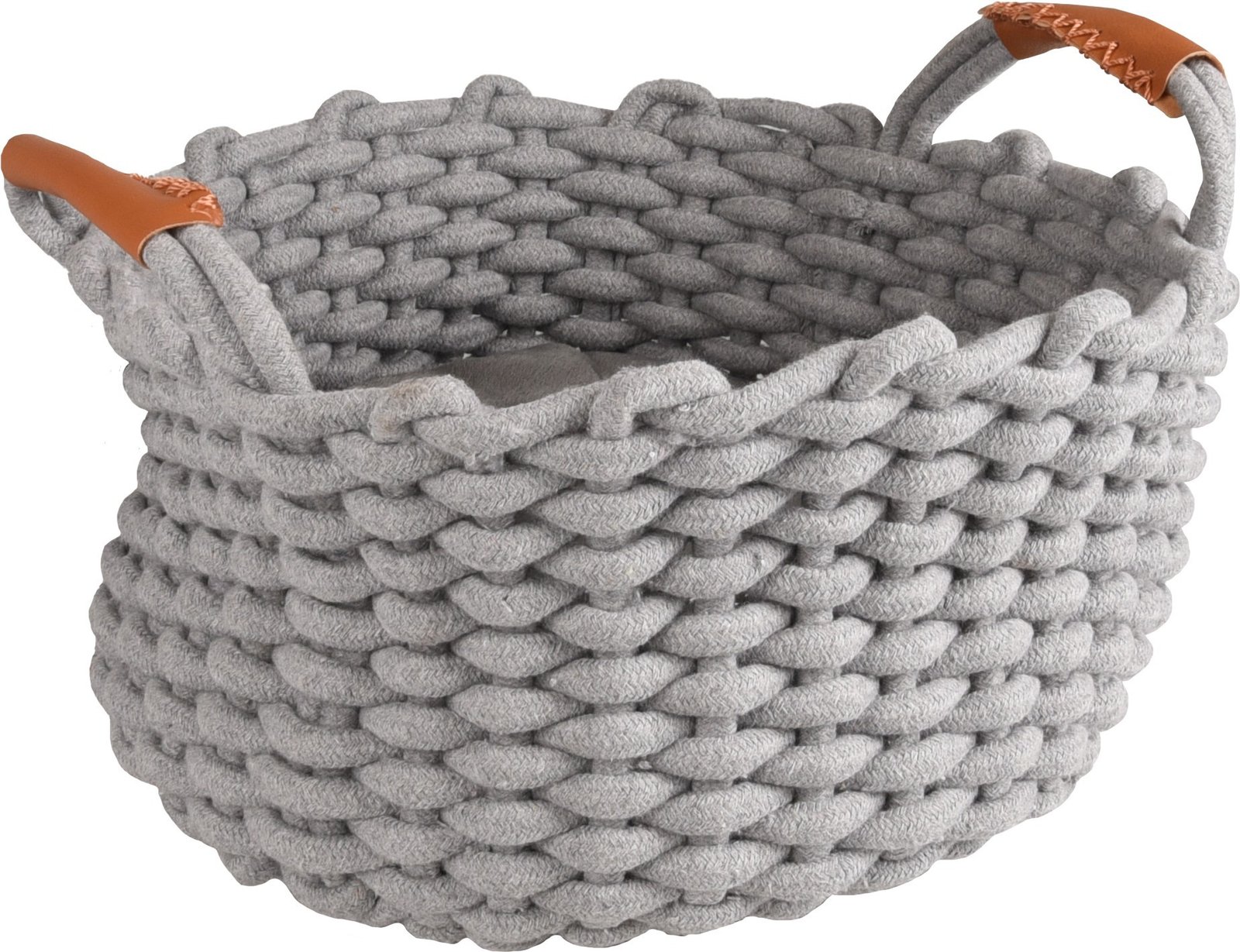 FL 560830 BASKET ENYA ROUND + CUSHION GREY DIA. 34x18CM