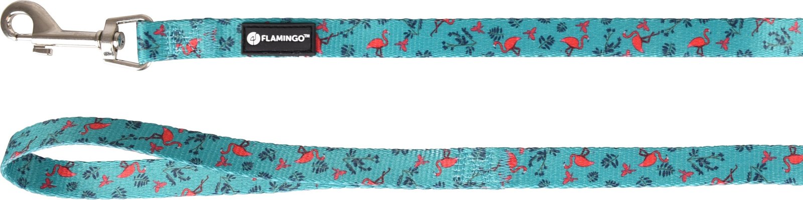 FL 520106  LEASH SAMAR GREEN WITH FLAMINGO 120CM 15MM