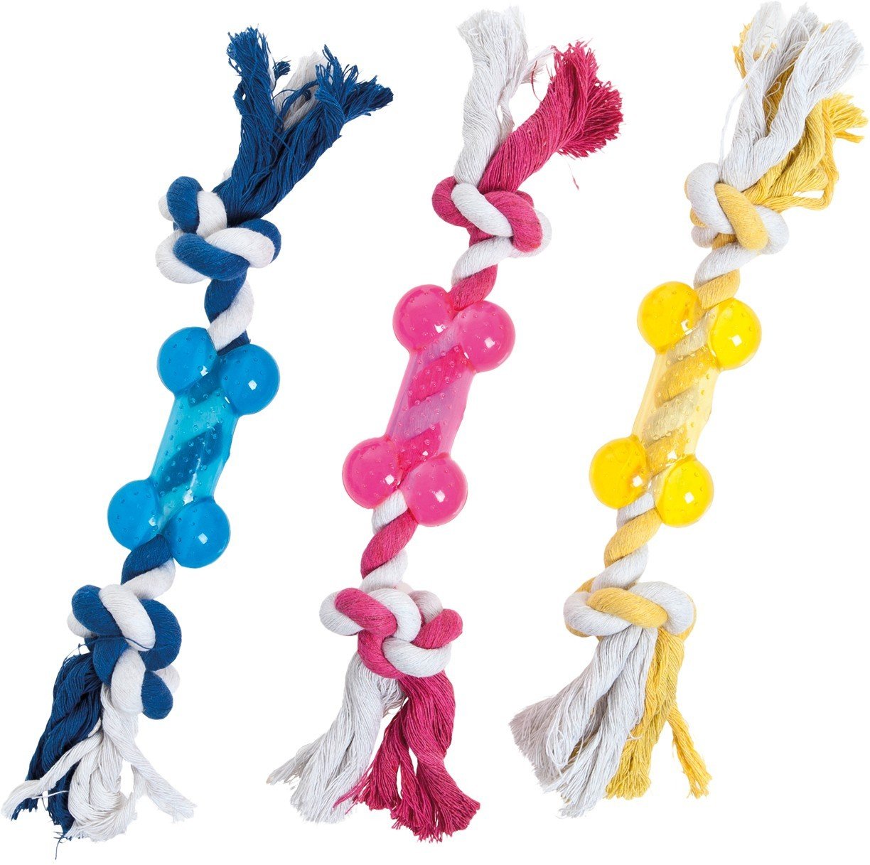 FL 1030995  TPR BONE WITH ROPE 9CM