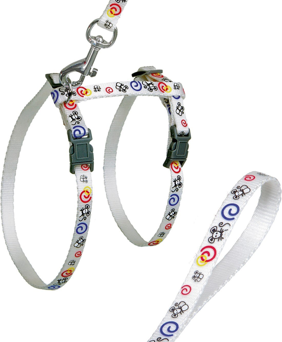 FL 1031358  ART SP. HAR.+LEASH WHITE MICE 10MM