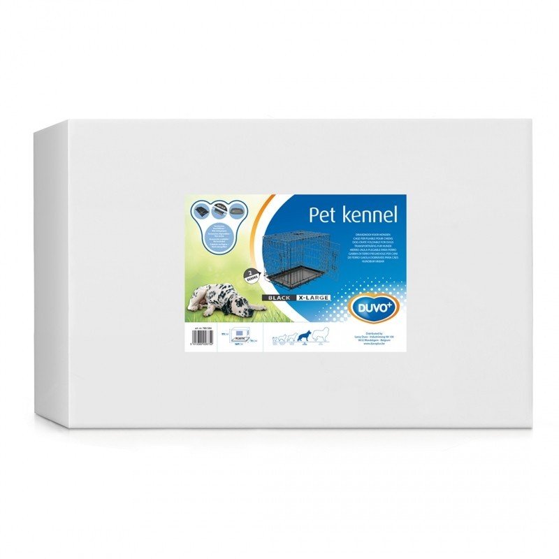 DV 780/384 Dog Crate 2Doors Plastic Tray 107x71x77cm black