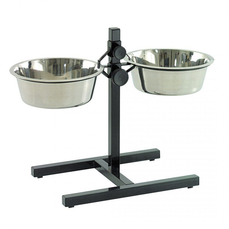 DV 9/63170 Stand H-Foot With Bowls Black S - 46,5CM - 2xO21cm