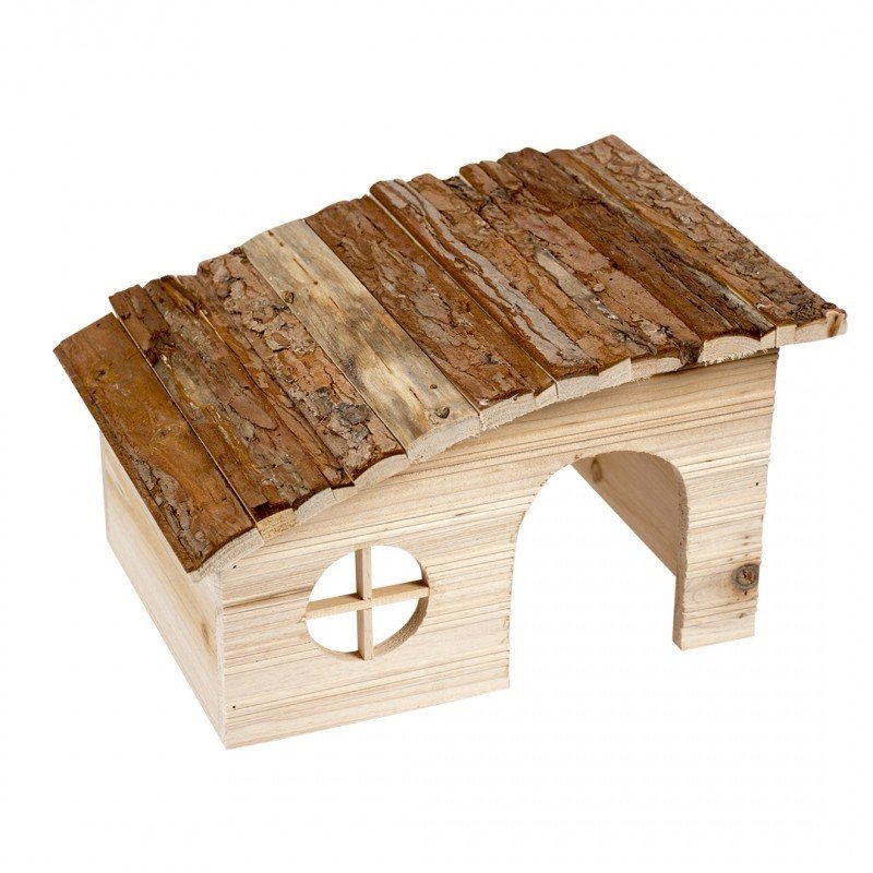 DV 10255 Small Animal Wooden Lodge Shed Roof 31x23x18cm