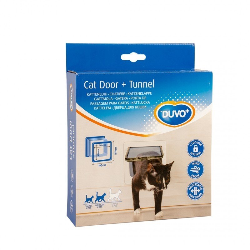 DV 10924 Cat door + Tunnel 19x19.7cm white
