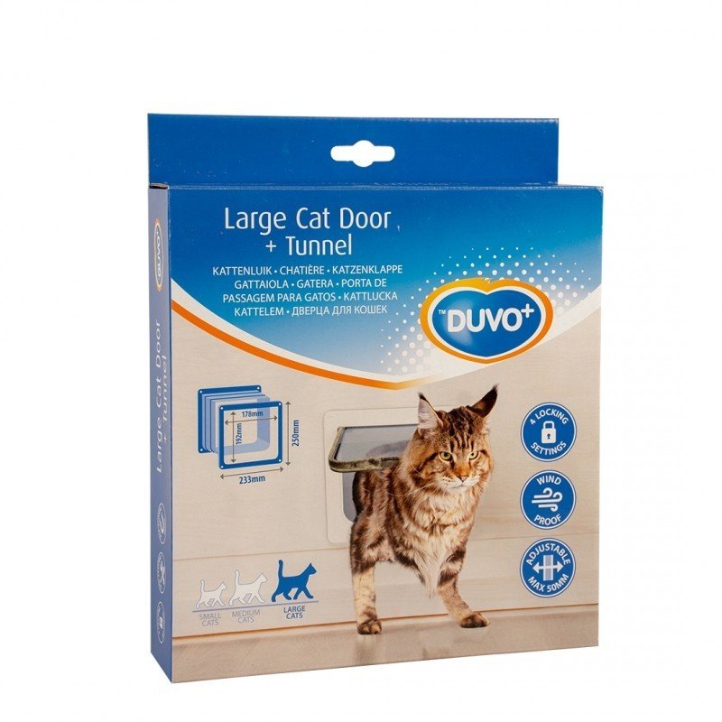 DV 10925 LARGE CAT DOOR + TUNNEL 23,3x25cm white