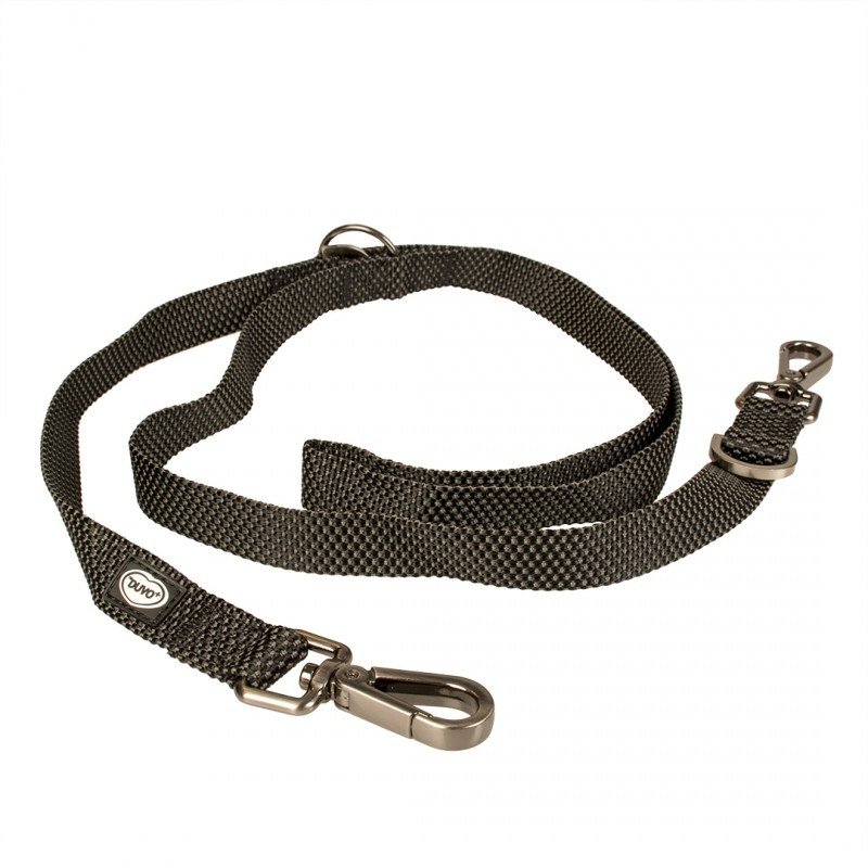 DV 11022 EAST DUO LEASH NYLON 200cm/25mm black