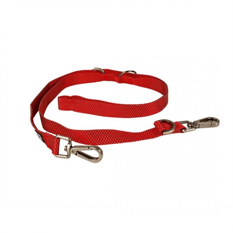 DV 11048 EAST DUO LEASH NYLON 200cm/25mm red