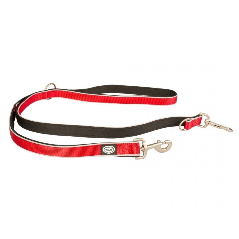 DV 11074 WEST DUO LEASH NYLON 200cm/25mm red
