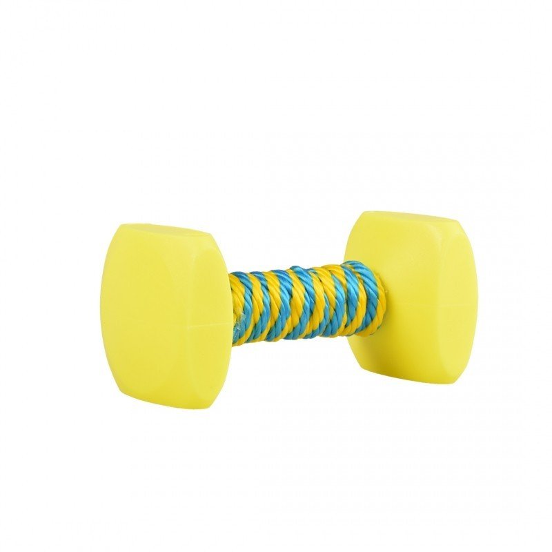 DV 11147 Dogtoy Dumbbell With Rope 14x7cm blue/yellow