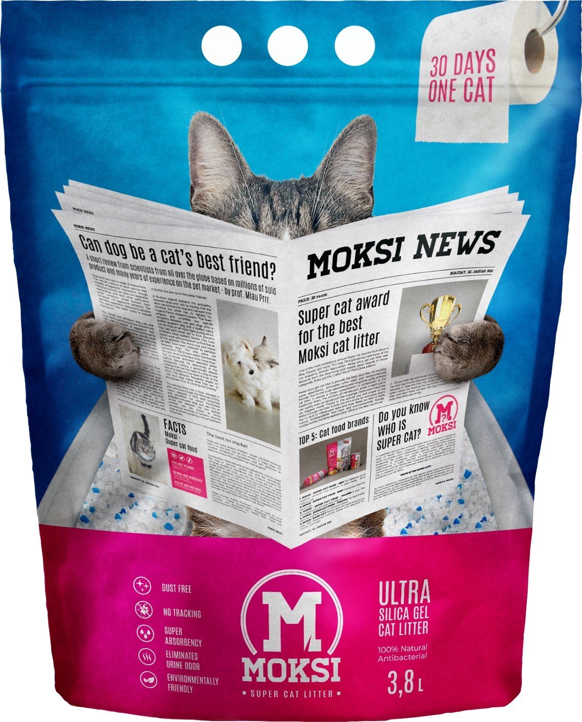 MMS 3.8L Moksi silikonski pesak za mace