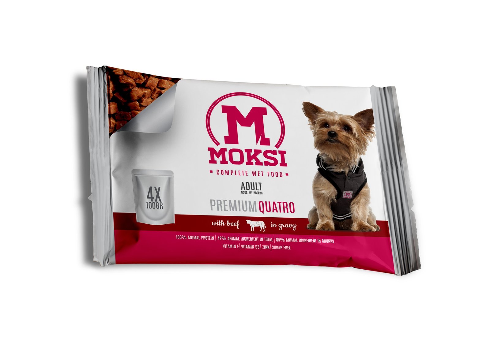 MMM 4x100gr Moksi preliv za pse govedina u sosu 13/1