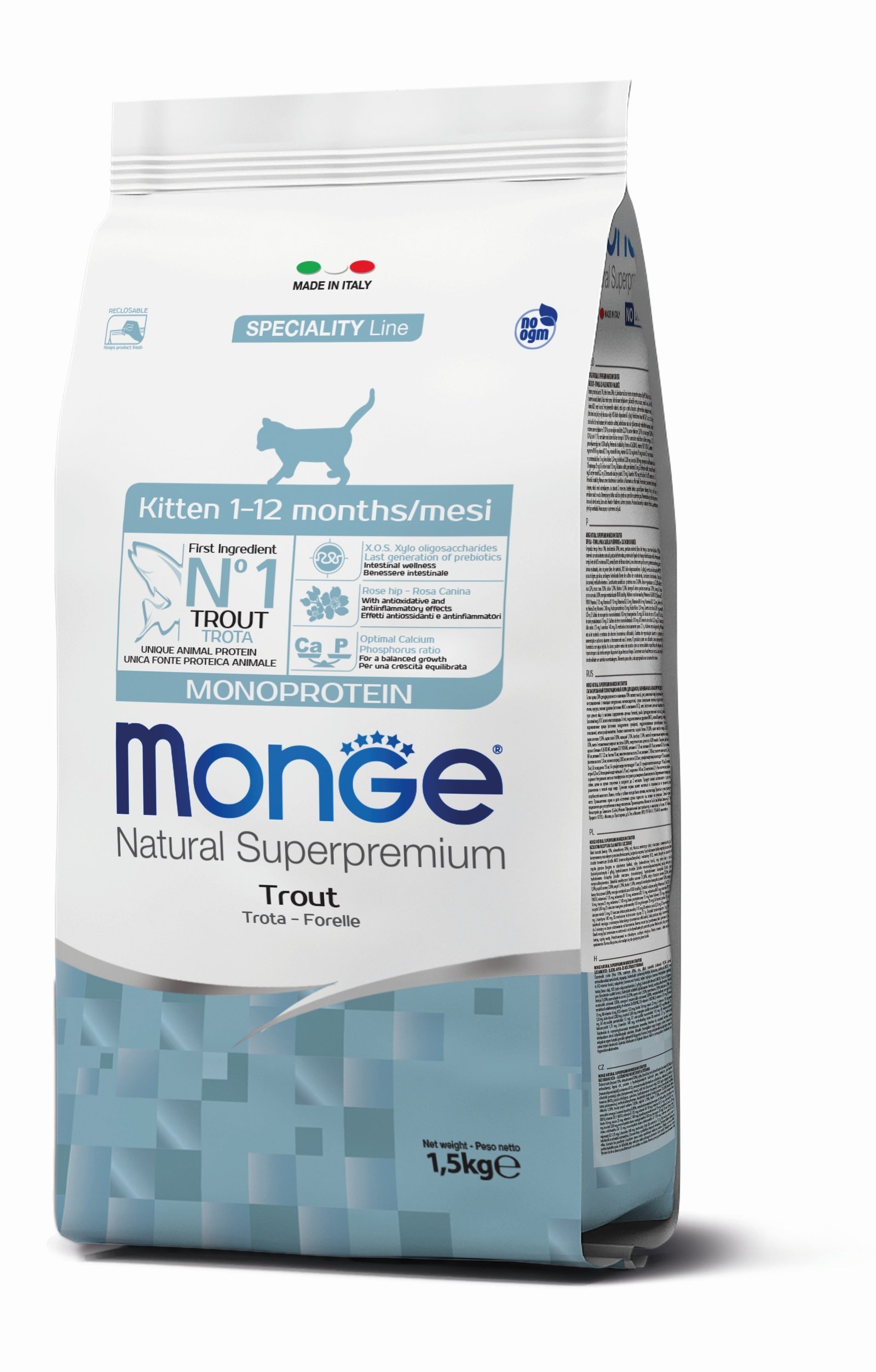 MGM 1.5kg Monge Cat monoprotein male mace Pastrmka