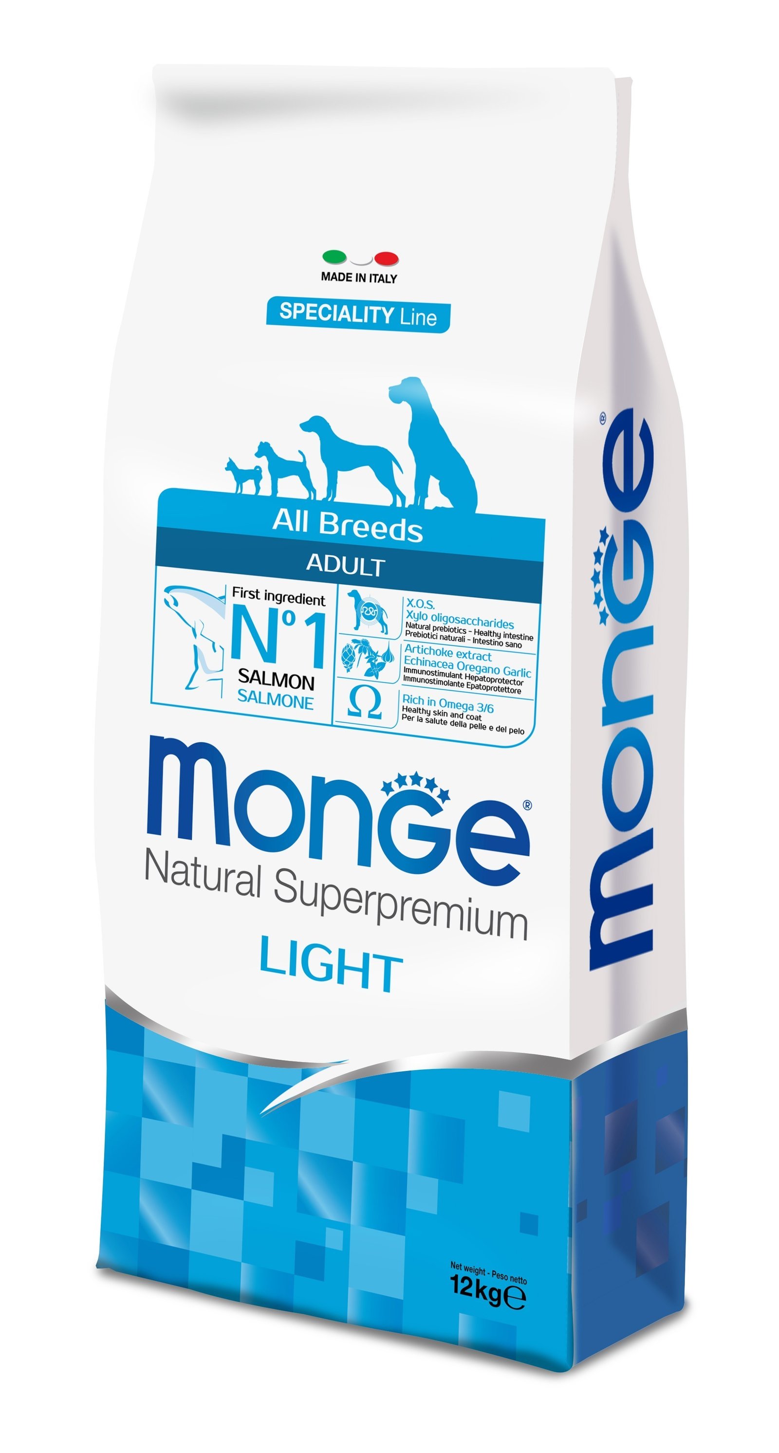 MGM 12kg Monge Dog All Breeds Light monoprotein losos/riza (1235)