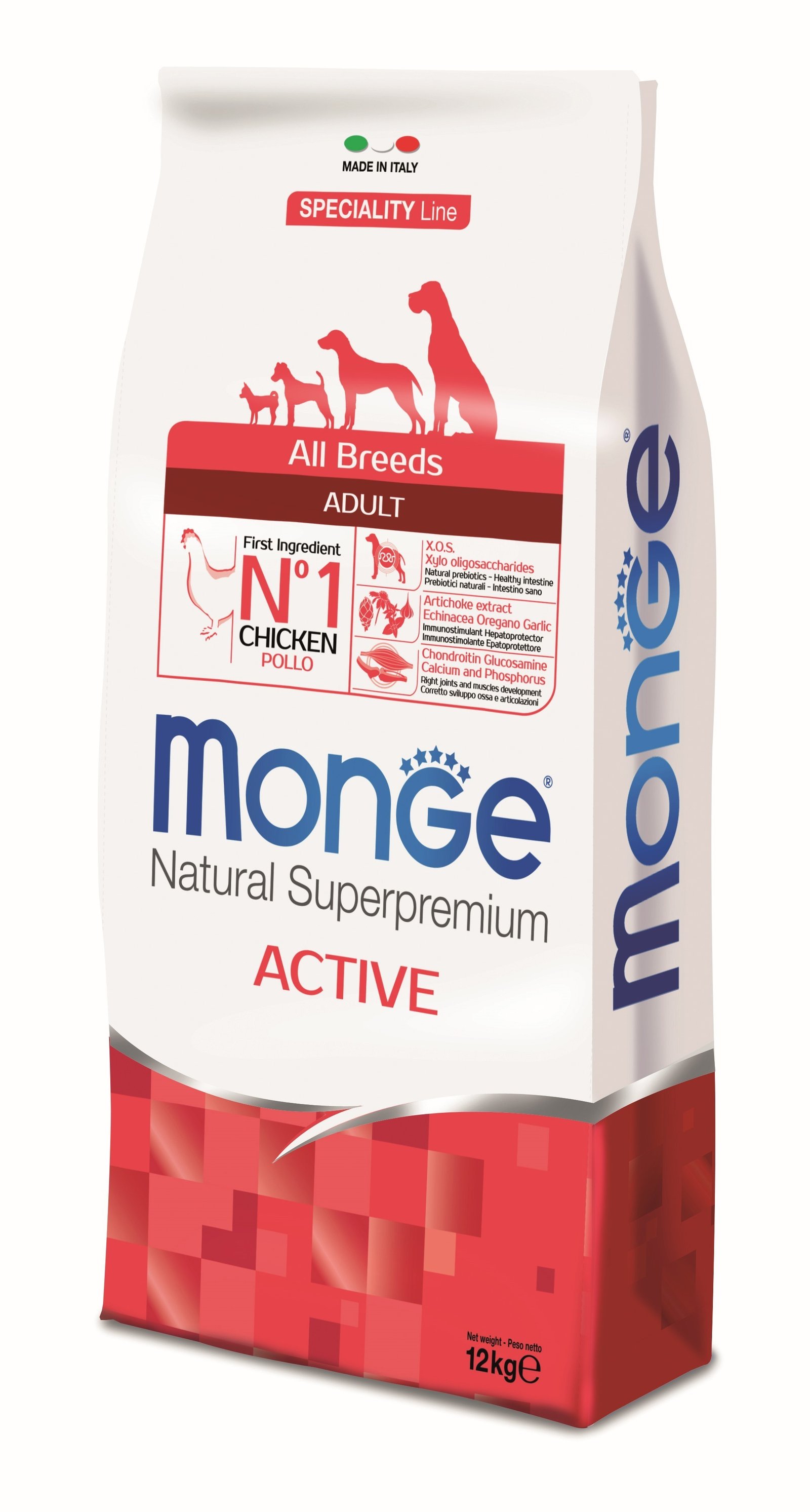 MGM 12kg Monge Dog All Breeds Active piletina (1242)