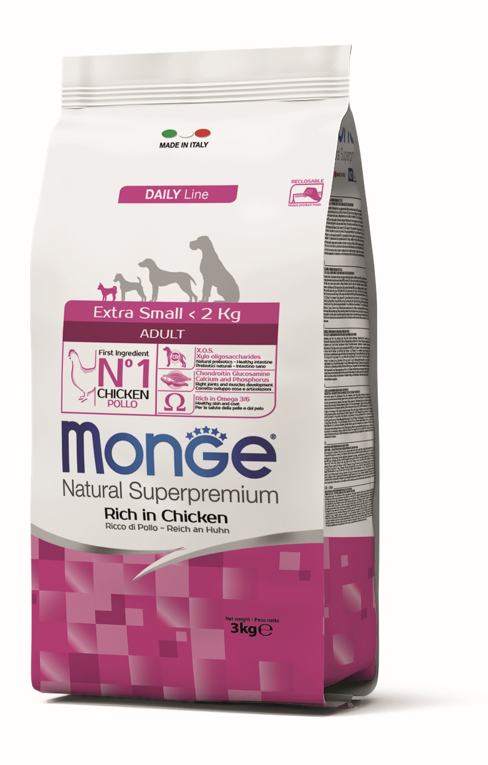 MGM 3kg Monge Dog Extra Small Adult piletina