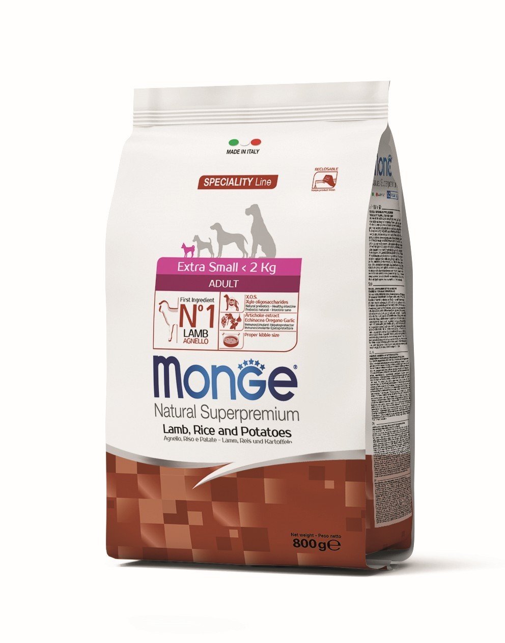 MGM 800gr Monge Dog Extra small Adult jagnjetina/riza/krompir