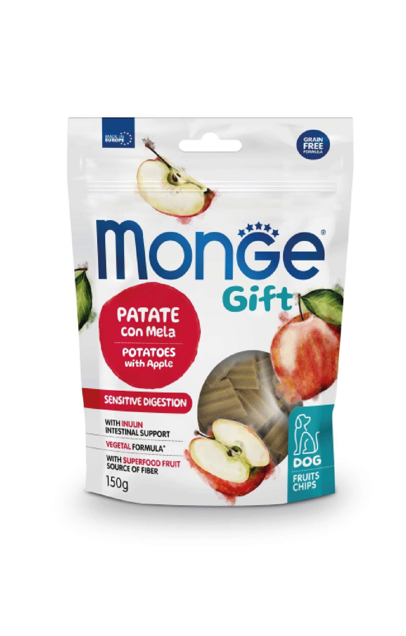 MGP 150gr Monge Gift Dog Fruit Chips - Sensitive digestion Potatoes with apple