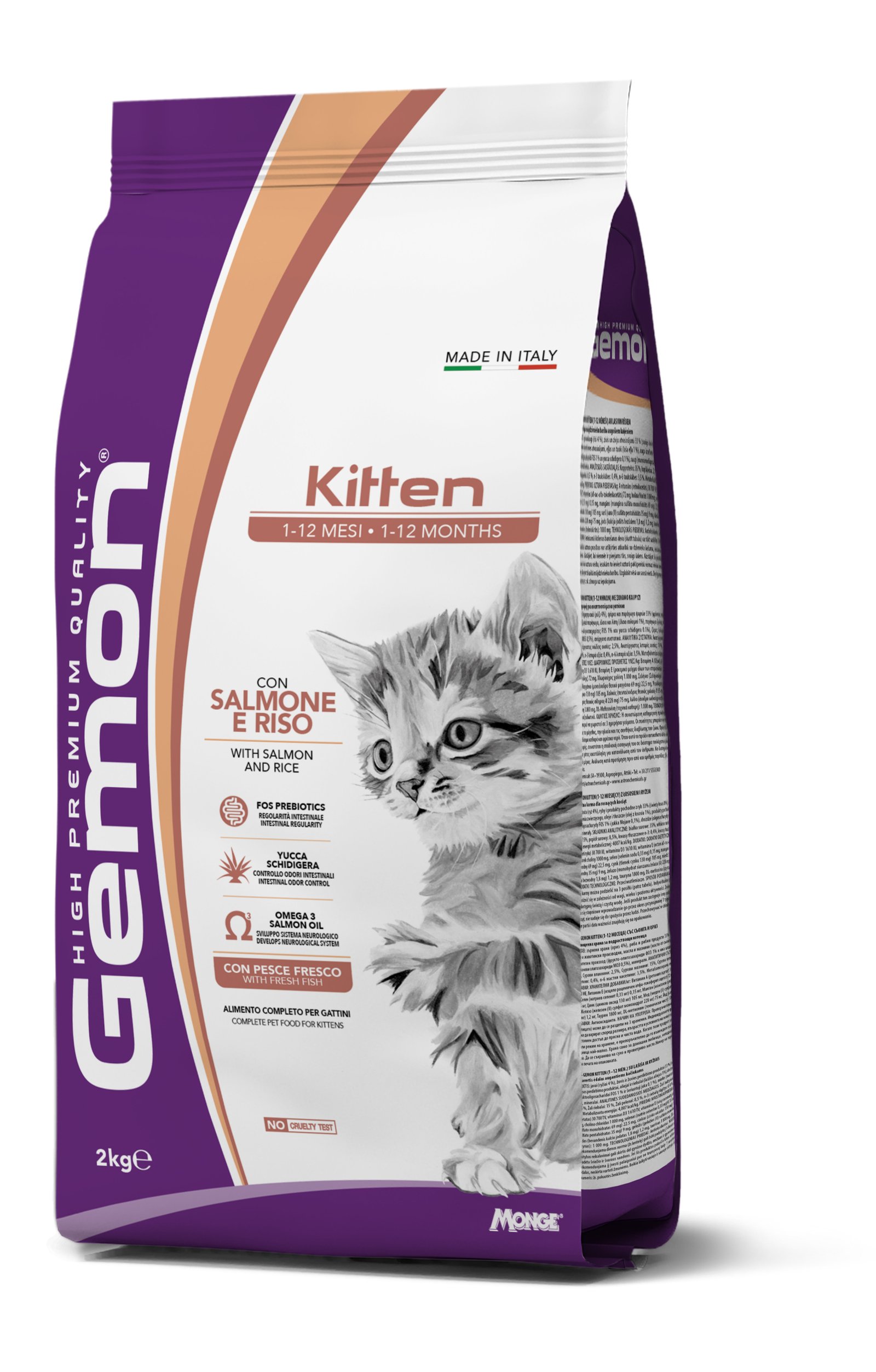 MGG 2kg Gemon Cat Kitten losos/riza