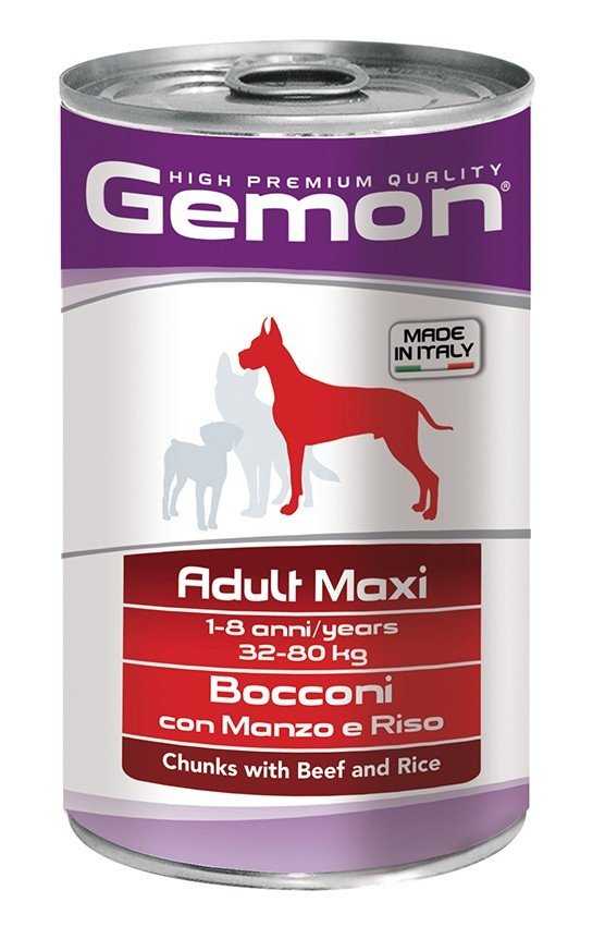 MGG 1250gr Gemon Dog Adult konzerva Maxi govedina/riza