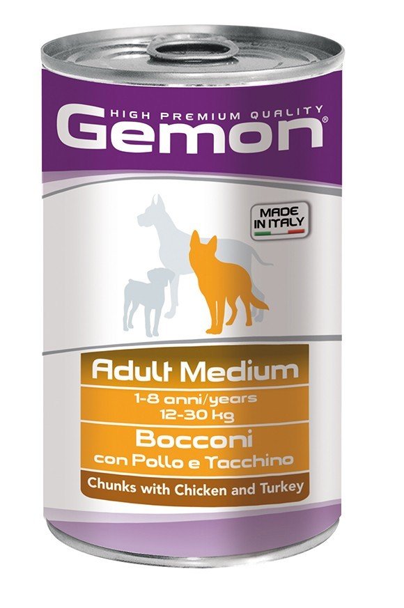 MGG 1250gr Gemon Dog Adult konzerva Medium piletina/curka