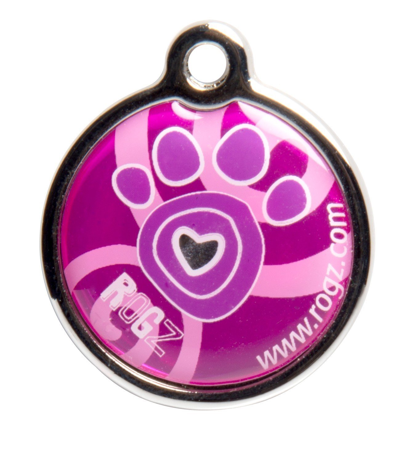 RO RIDM31CA RogZ ID Tag Large Metal Large Pink Paw