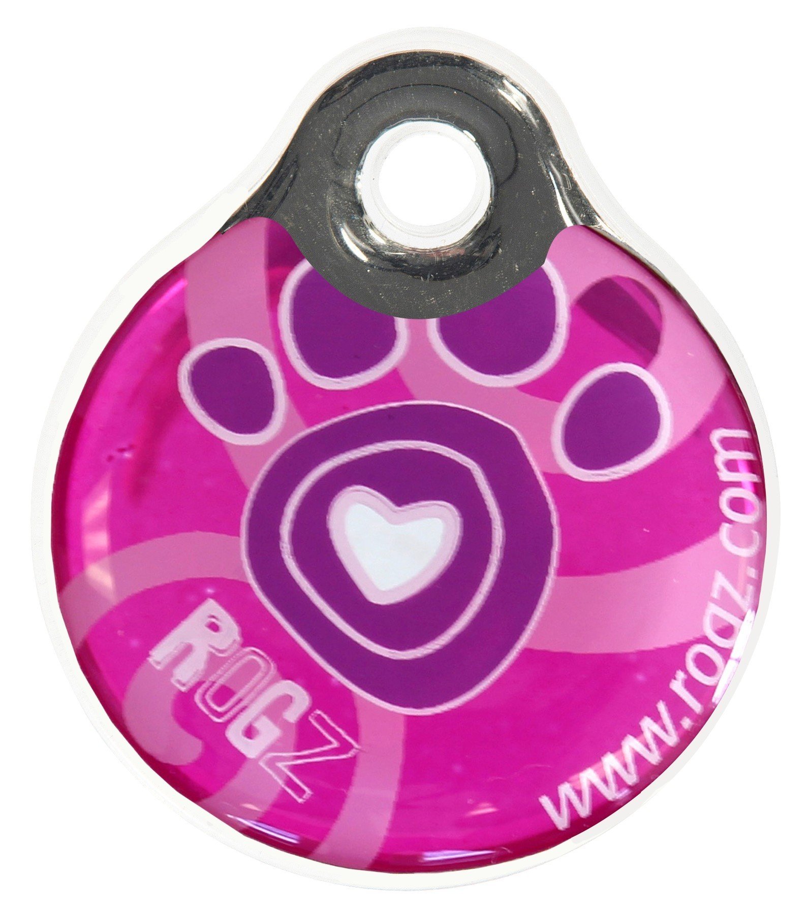 RO RIDR34CA RogZ ID Tag Large Pink Paw