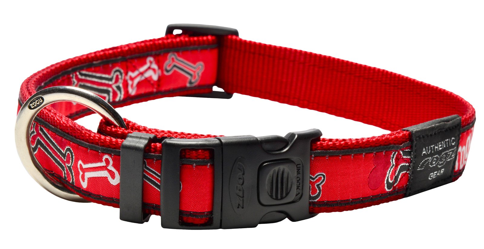 RO RHB02CC SIDE RELEASE COLLAR25mm - 1Red Rogz Bone