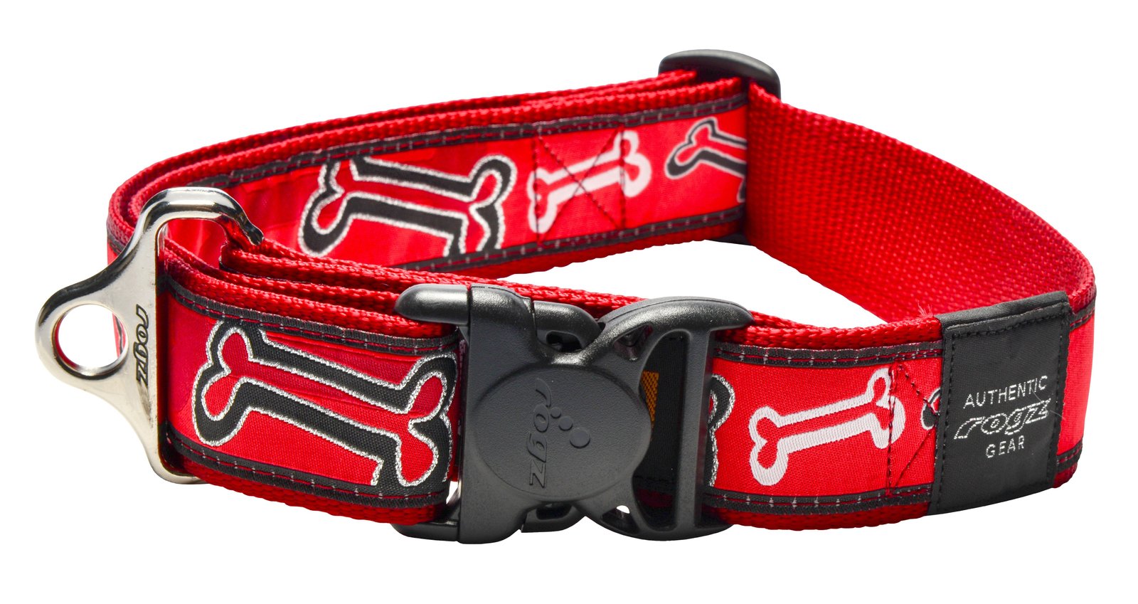 RO RHB04CC SIDE RELEASE COLLAR 40mm - 1 5/8  Red Rogz Bone