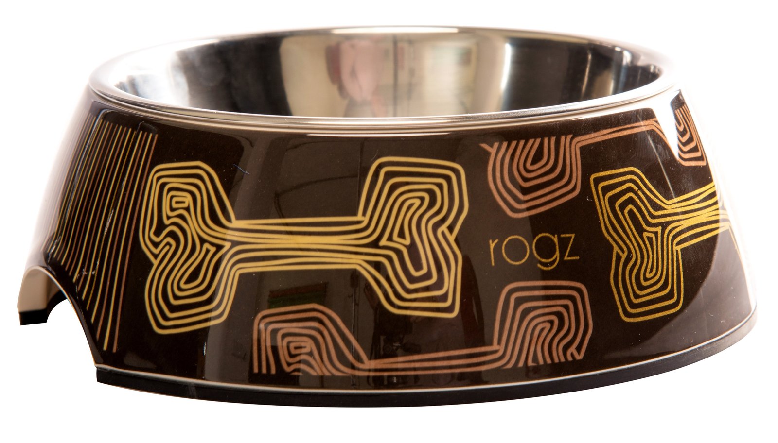 RO RBOWL05CE Rogz Bowlz Large Mocha Bone