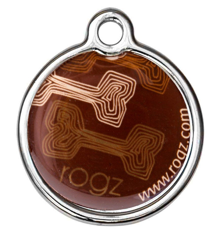 RO RIDM20CE RogZ ID Tag Small Metal Mocha Bone