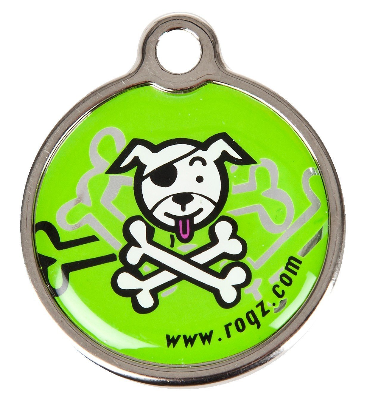 RO RIDM31BL RogZ ID Tag Large Metal Lime Bone