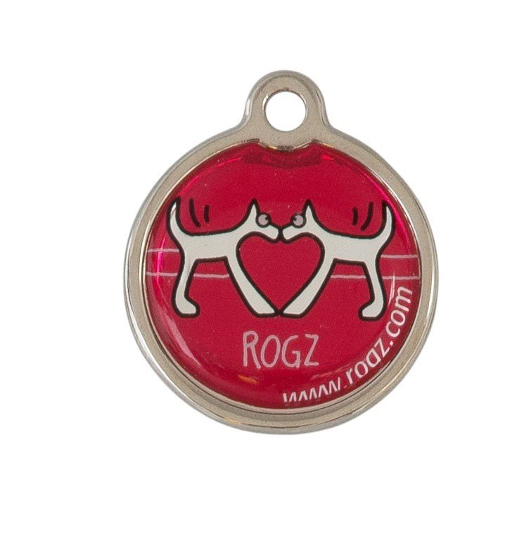 RO RIDM31BT METAL ID TAG  LARGE  Red Heart