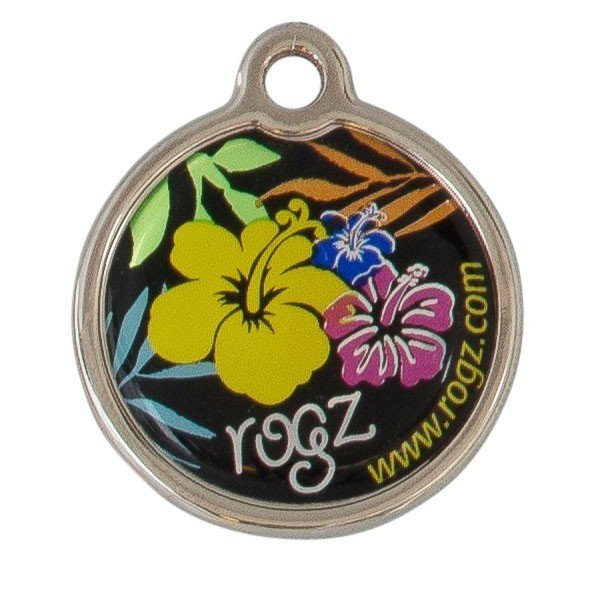 RO RIDM31BU RogZ ID Tag Large Metal Dyaglo Floral