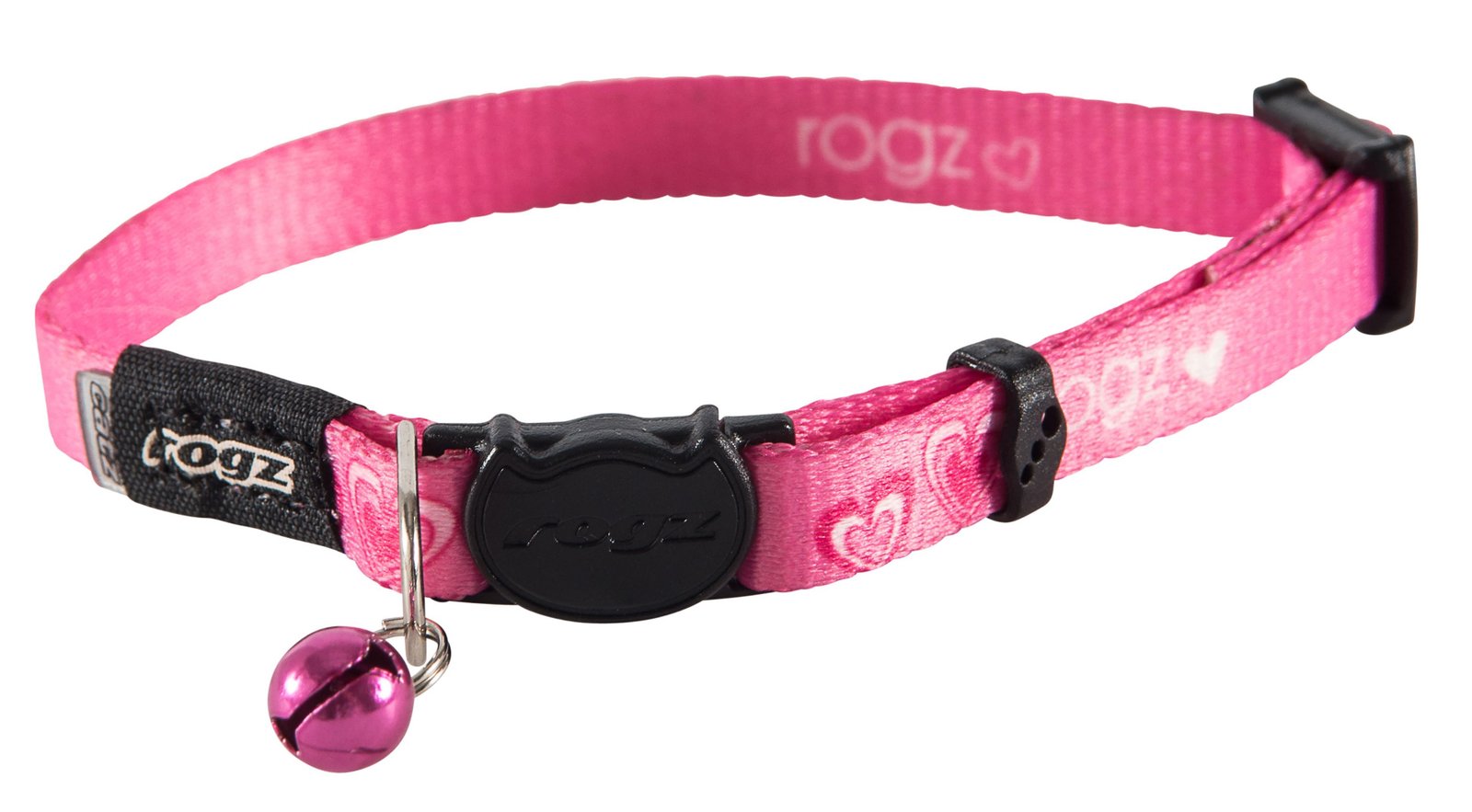 RO RCB07P SAFELOC BUCKLE COLLAR  11mm - 20-31 cm Pink Hearts